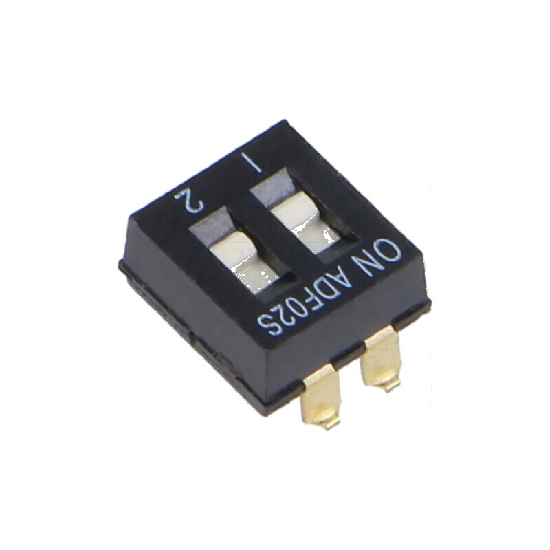Comutator DIP-SWITCH 2 Secţiuni OFF-ON 0,025A 24VDC | Electronic-mag.ro | Componente Electronice