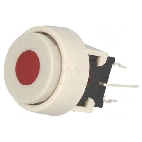 Comutator DPDT 0,1A/30VDC alb LED roșu THT | Electronic-mag.ro | Componente Electronice