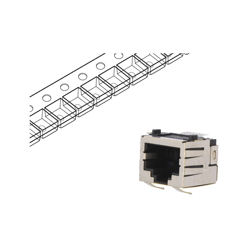 Conector RJ45 soclu 8 PIN Cat 5 ecranat 8p8c SMT | Electronic-mag.ro | Componente Electronice Conector RJ45 soclu 8 PIN Cat 5 ecranat 8p8c SMT | Electronic-mag.ro | Componente Electronice