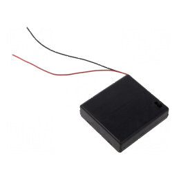 Suport baterii AA R6 cu 4 cabluri negre | Electronic-mag.ro | Componente Electronice