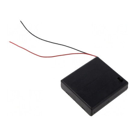 Suport baterii AA R6 cu 4 cabluri negre | Electronic-mag.ro | Componente Electronice