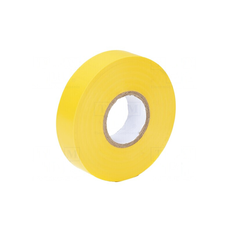 Bandă electroizolantă galbenă 19mm x 20m, grosime 0,13mm, 0÷40°C | Electronic-mag.ro | Componente Electronice