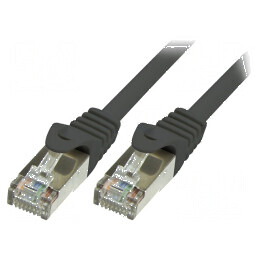 Cablaj Patch Cord F/UTP 6 litat CCA PVC negru 0,25m 26AWG | Electronic-mag.ro | Componente Electronice