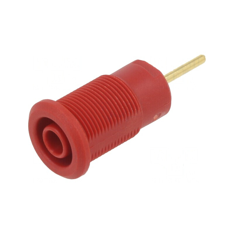 Conector banană 4mm soclu 24A 1kV roșu aurit pe panou | Electronic-mag.ro | Componente Electronice Conector banană 4mm soclu 24A 1kV roșu aurit pe panou | Electronic-mag.ro | Componente Electronice