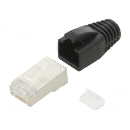 Conector RJ45 Cat 6a ecranat cu manșon pe cablu - mufă PIN 8 | Electronic-mag.ro | Componente Electronice