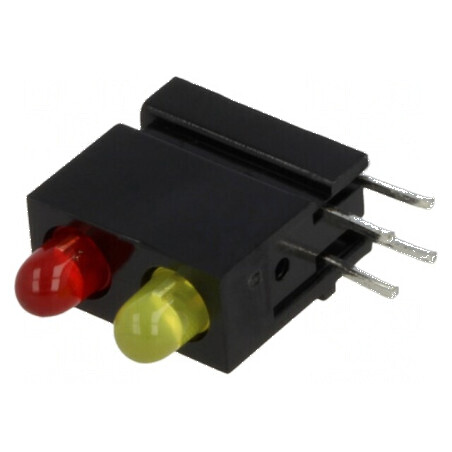 LED 3mm Roșie/Galbenă 20mA 60° - Carcasă diodă 2 bucati | Electronic-mag.ro | Componente Electronice