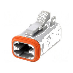 Conector cablu-cablu mufă mamă AT 4 pini gri IP67 | Electronic-mag.ro | Componente Electronice