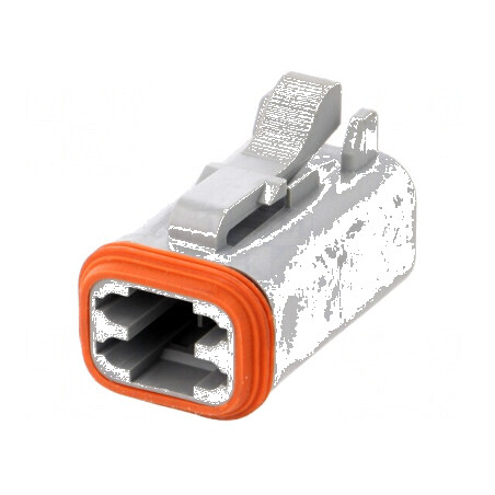 Conector cablu-cablu mufă mamă AT 4 pini gri IP67 | Electronic-mag.ro | Componente Electronice