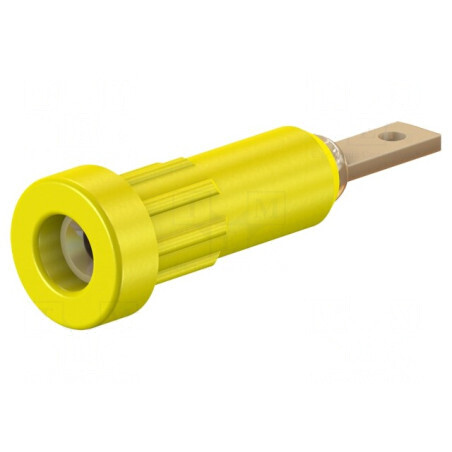 Conector banană 2mm soclu 10A galben 60VDC 23mm | Electronic-mag.ro | Componente Electronice