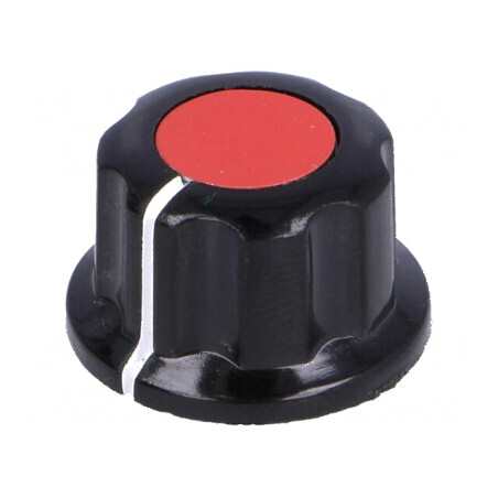 Buton rotativ cu flanșă bachelită roșu Ø6,35mm Ø16,5x11mm | Electronic-mag.ro | Componente Electronice