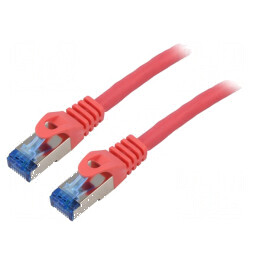 Cablul patch S/FTP 6a litat CCA LSZH roșu 1m 26AWG Fire: 8 | Electronic-mag.ro | Componente Electronice