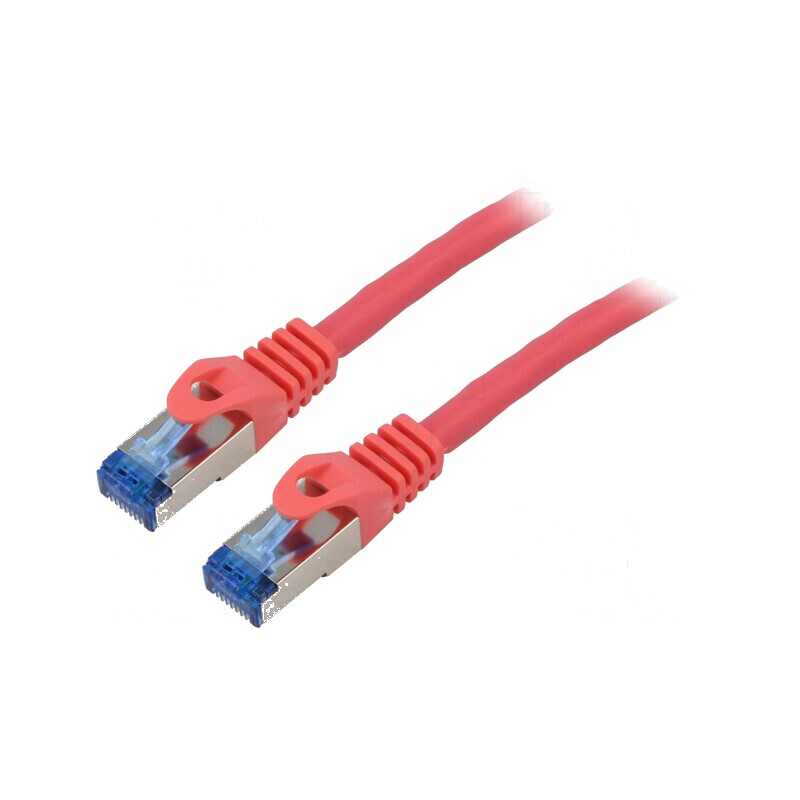 Cablul patch S/FTP 6a litat CCA LSZH roșu 1m 26AWG Fire: 8 | Electronic-mag.ro | Componente Electronice