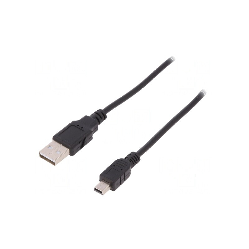 Cablu USB 2.0 A la B mini nichelat 1,8m negru | Electronic-mag.ro | Componente Electronice Cablu USB 2.0 A la B mini nichelat 1,8m negru | Electronic-mag.ro | Componente Electronice