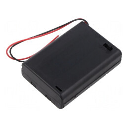 Suport baterii AA R6 cu 3 cabluri negre | Electronic-mag.ro | Componente Electronice