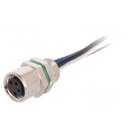 Conector M8 Mamă 4 Pini Montare pe Panou Cu Piuliță | Electronic-mag.ro | Componente Electronice