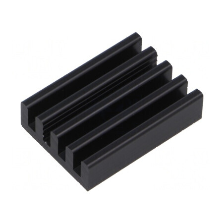 Radiator extrudat cu aripioare negru 37,5mm x 27mm x 10mm | Electronic-mag.ro | Componente Electronice