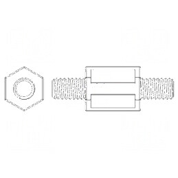 Piuliță distanțieră filetată 100mm M6 hexagonală | Electronic-mag.ro | Componente Electronice