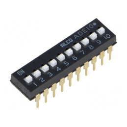 Comutator DIP-SWITCH 10 Secţiuni OFF-ON 0,1A/24VDC | Electronic-mag.ro | Componente Electronice