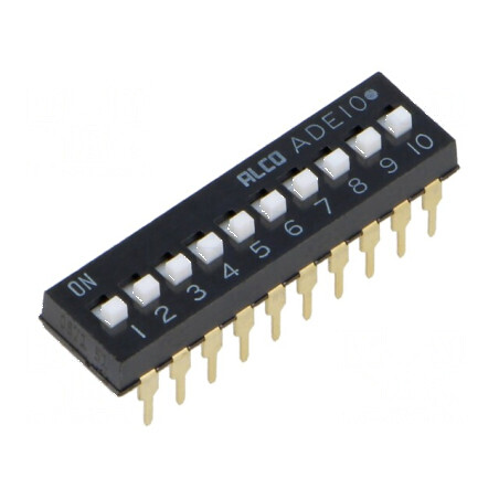 Comutator DIP-SWITCH 10 Secţiuni OFF-ON 0,1A/24VDC | Electronic-mag.ro | Componente Electronice