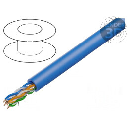 Cablu U/UTP 4x2x23AWG LSZH albastru 305m 72V | Electronic-mag.ro | Componente Electronice