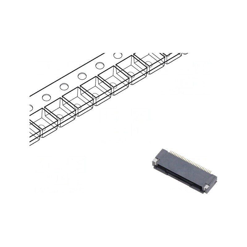 Conector FFC/FPC orizontal 30 pini ZIF contacte inferioare | Electronic-mag.ro | Componente Electronice Conector FFC/FPC orizontal 30 pini ZIF contacte inferioare | Electronic-mag.ro | Componente Electronice