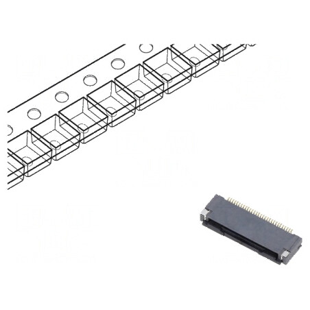 Conector FFC/FPC orizontal 30 pini ZIF contacte inferioare | Electronic-mag.ro | Componente Electronice