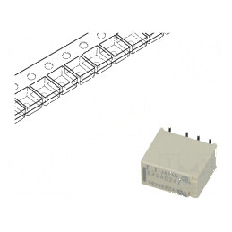Releu electromagnetic DPDT 24VDC 2A 0,3A/125VAC SMT | Electronic-mag.ro | Componente Electronice