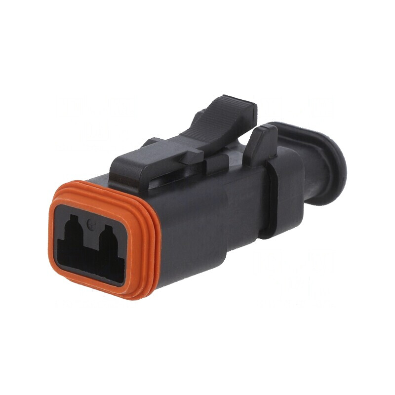 Conector cablu-cablu mufă mamă AT 2 PIN neagră IP67 | Electronic-mag.ro | Componente Electronice