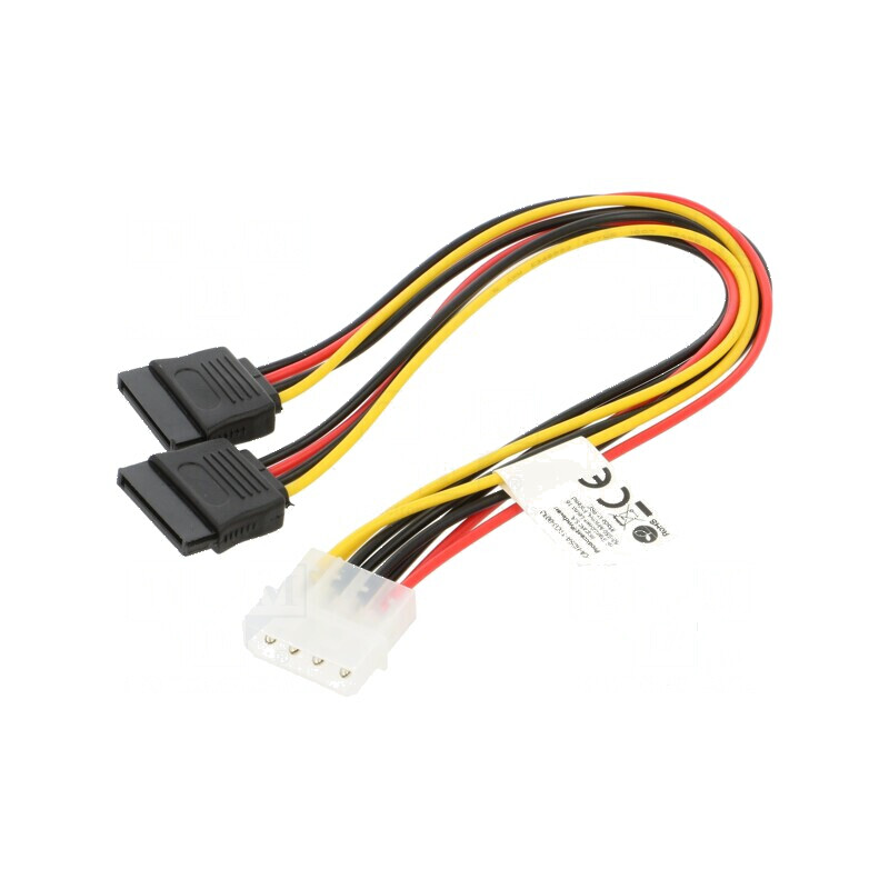 Cablu alimentare SATA Molex tată la SATA 15pin mamă x2, 0,3m | Electronic-mag.ro | Componente Electronice