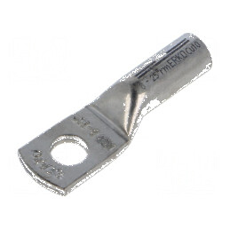 Vârf inelar tubular M8 25mm² crimpat pe cablu cositorit | Electronic-mag.ro | Componente Electronice