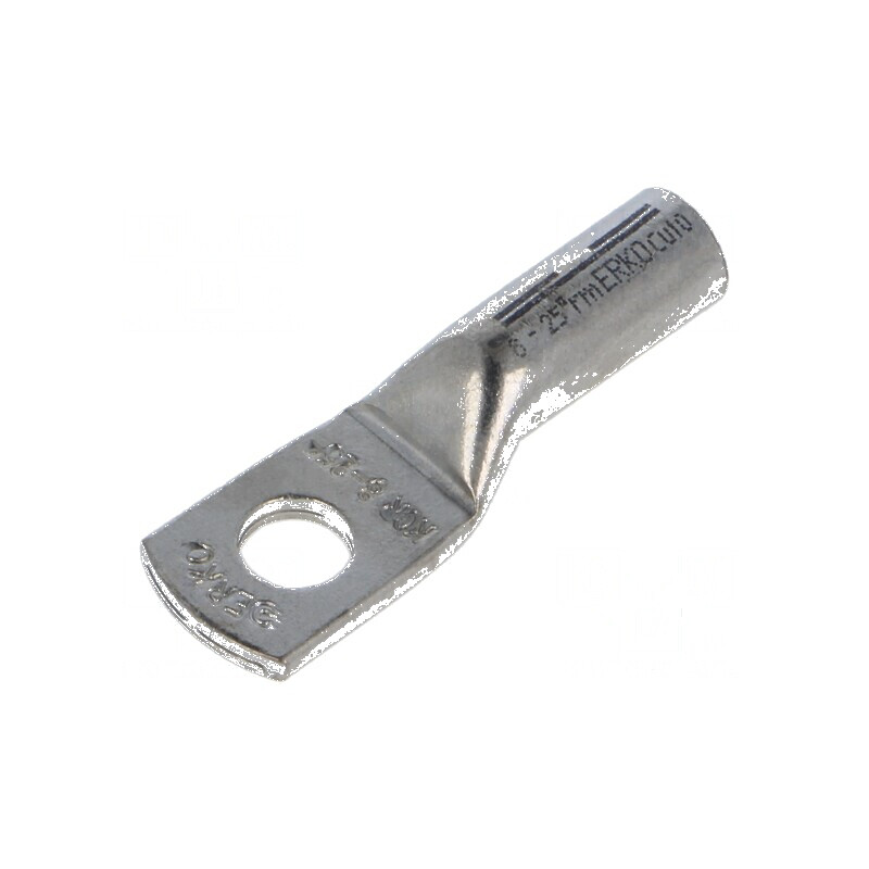 Vârf inelar tubular M8 25mm² crimpat pe cablu cositorit | Electronic-mag.ro | Componente Electronice