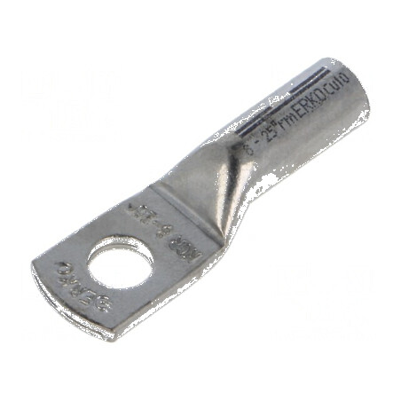 Vârf inelar tubular M8 25mm² crimpat pe cablu cositorit | Electronic-mag.ro | Componente Electronice