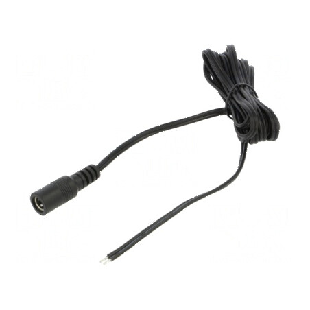 Cablu DC 5,5/2,1 2x0,5mm2 soclu drept negru și gri | Electronic-mag.ro | Componente Electronice