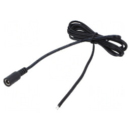 Cablu DC 2x0,5mm2 5,5/2,5 soclu drept negru/gri | Electronic-mag.ro | Componente Electronice