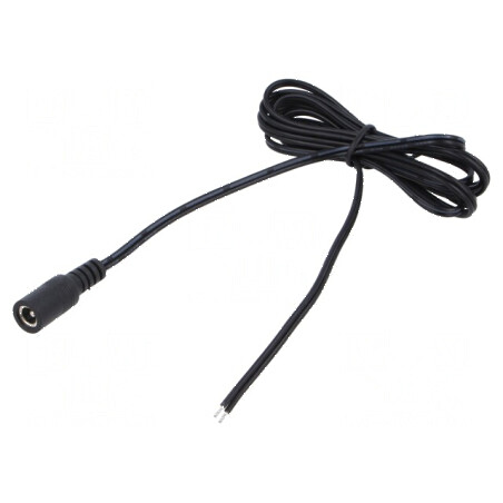 Cablu DC 2x0,5mm2 5,5/2,5 soclu drept negru/gri | Electronic-mag.ro | Componente Electronice