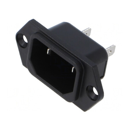 Conector alimentare AC soclu tată 10A 250VAC IEC 60320 C18 | Electronic-mag.ro | Componente Electronice