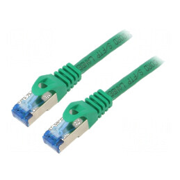 Cablu patch S/FTP 6a CCA LSZH verde 1m 26AWG | Electronic-mag.ro | Componente Electronice