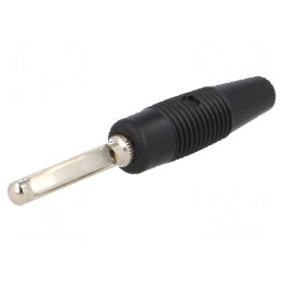 Conector banană 4mm 16A 60VDC negru neizolat | Electronic-mag.ro | Componente Electronice