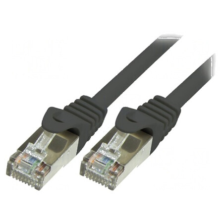Cablaj patch F/UTP 5e 1m CCA PVC negru 26AWG | Electronic-mag.ro | Componente Electronice