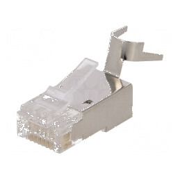 Conector RJ45 ecranat Cat 6a, 7, 7a, 8.1 - mufă PIN 8, crimpat | Electronic-mag.ro | Componente Electronice