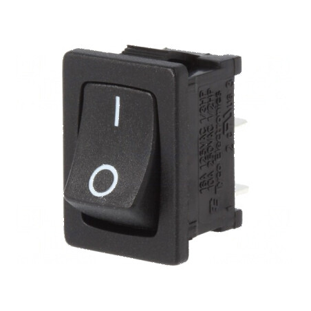 Rocker SPST 2 ON-OFF 16A/125VAC 16A/12VDC Negru Fără  | Electronic-mag.ro | Componente Electronice