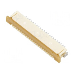 Conector FFC/FPC orizontal 22 pini ZIF cu contacte inferioare | Electronic-mag.ro | Componente Electronice