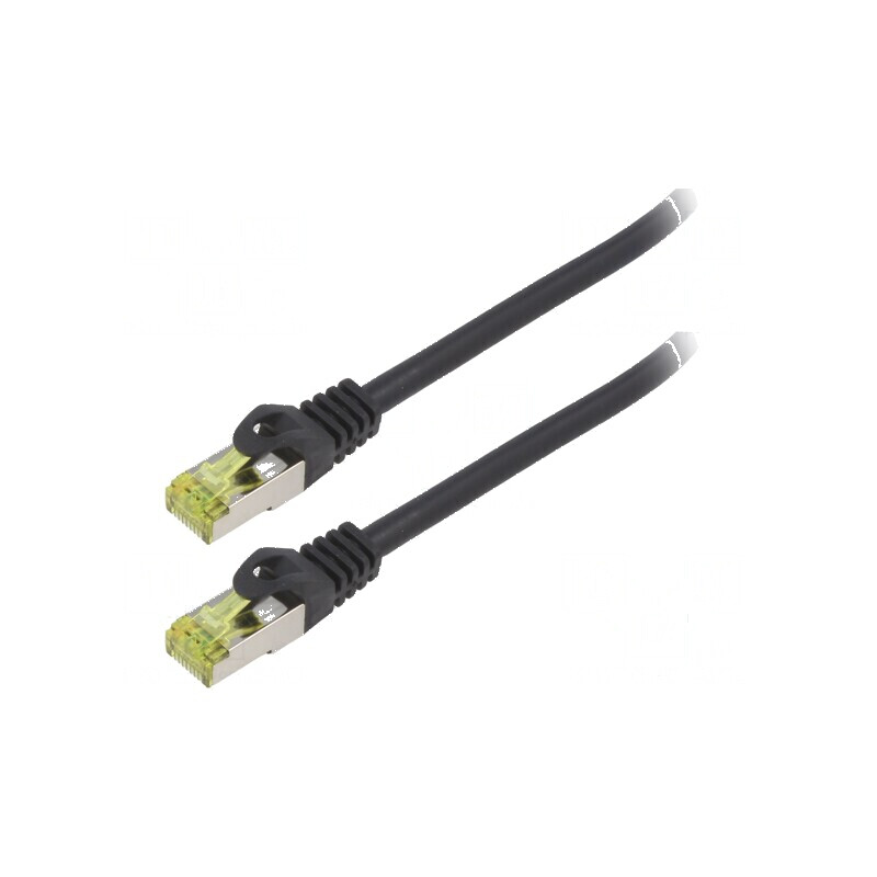 Cablul patch S/FTP 6a litat Cu LSZH negru 0,5m 27AWG | Electronic-mag.ro | Componente Electronice