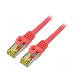 Cablu Patch S/FTP 6a LSZH roșu 0,5m 27AWG | Electronic-mag.ro | Componente Electronice