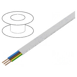 Cablu YDY 3G1,5mm² plat PVC alb 100m 300V 500V | Electronic-mag.ro | Componente Electronice