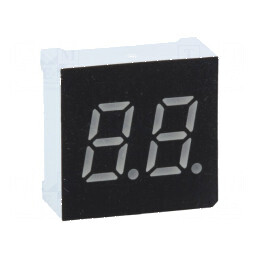 Afișaj LED 7 segmente 7,62mm 0,3 Nr.car: 2 verde 200mcd | Electronic-mag.ro | Componente Electronice