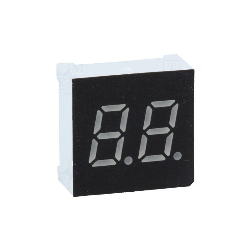 Afișaj LED 7 segmente 7,62mm 0,3 Nr.car: 2 verde 200mcd | Electronic-mag.ro | Componente Electronice