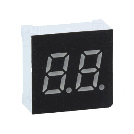 Afișaj LED 7 segmente 7,62mm 0,3 Nr.car: 2 verde 200mcd | Electronic-mag.ro | Componente Electronice