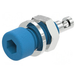 Conector banană 2mm soclu 10A 33VAC 70VDC albastru | Electronic-mag.ro | Componente Electronice