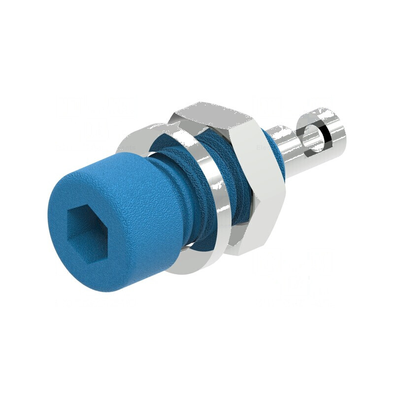Conector banană 2mm soclu 10A 33VAC 70VDC albastru | Electronic-mag.ro | Componente Electronice